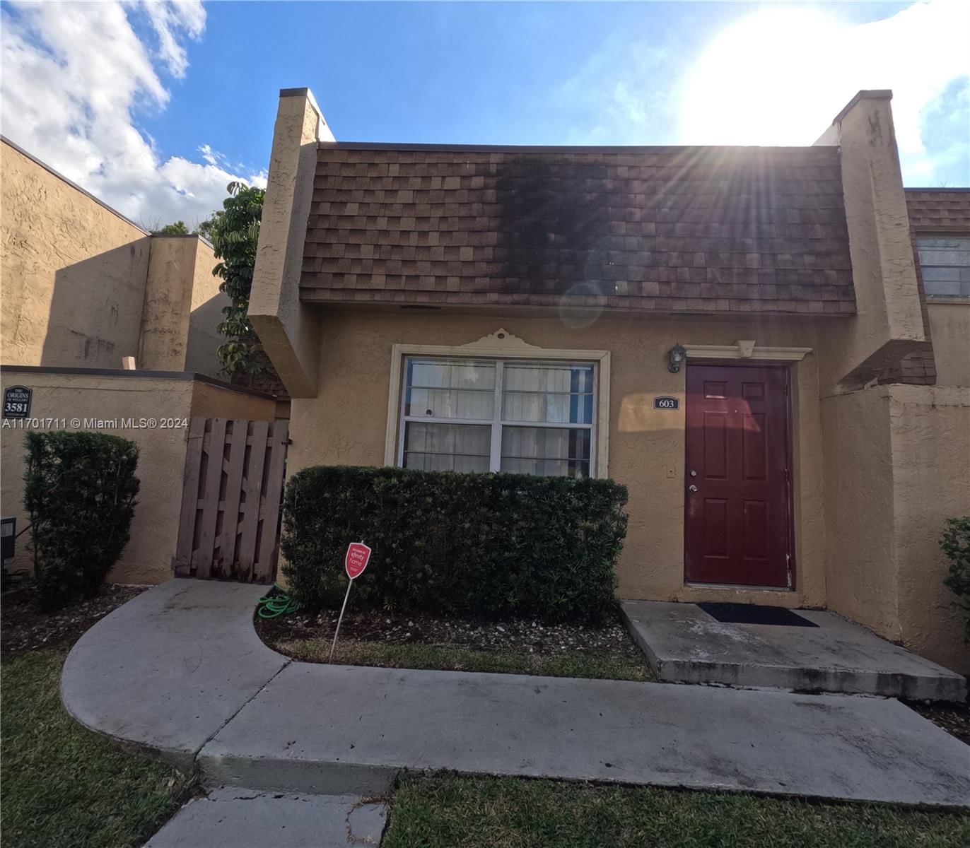 Real estate property located at 3581 95 terr #603, Broward, WELLEBY TOWNHOME 1 CONDO, Sunrise, FL