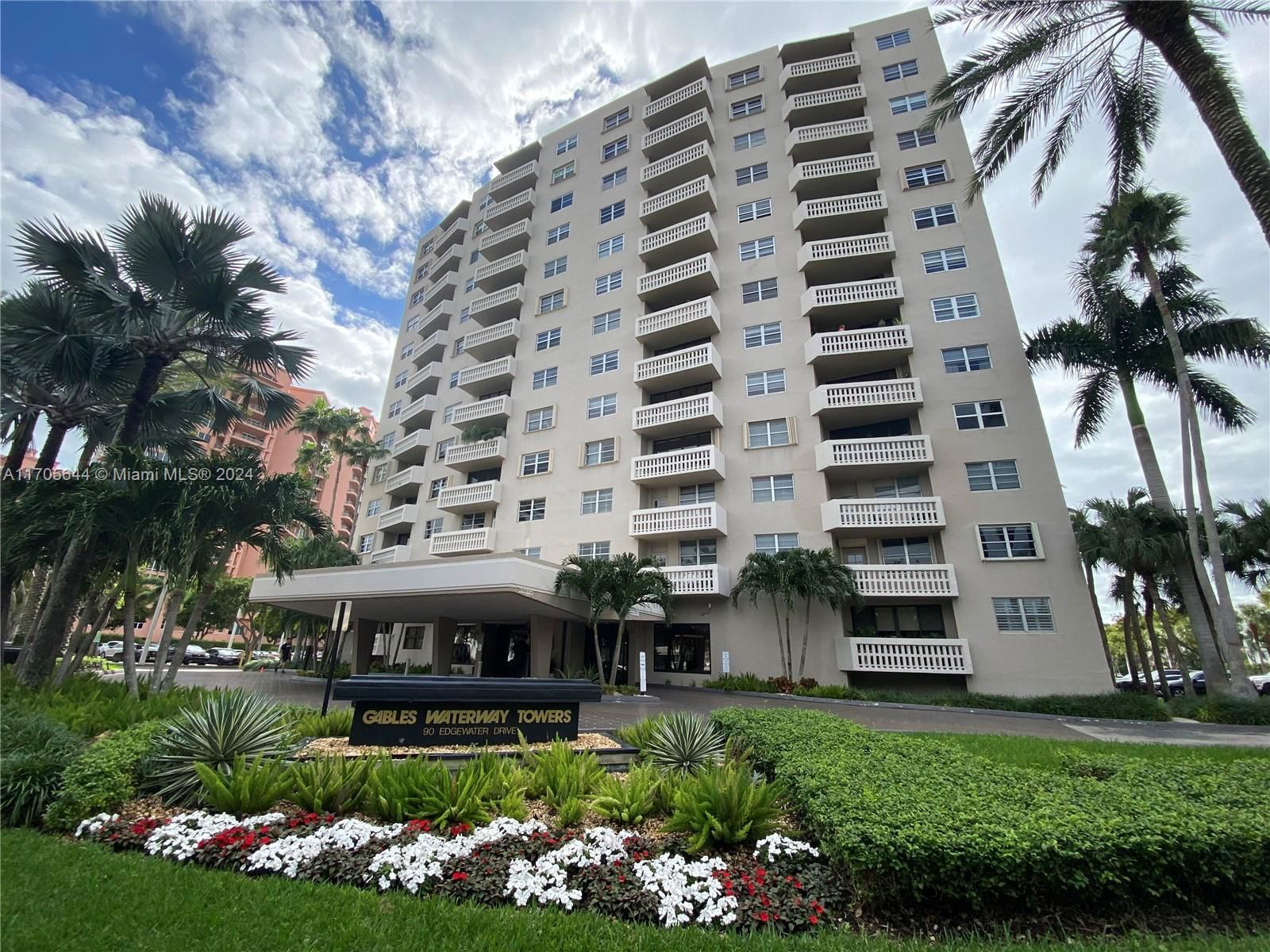 Real estate property located at 90 Edgewater Dr #805, Miami-Dade, GABLES WATERWAY TOWERS CO, Coral Gables, FL