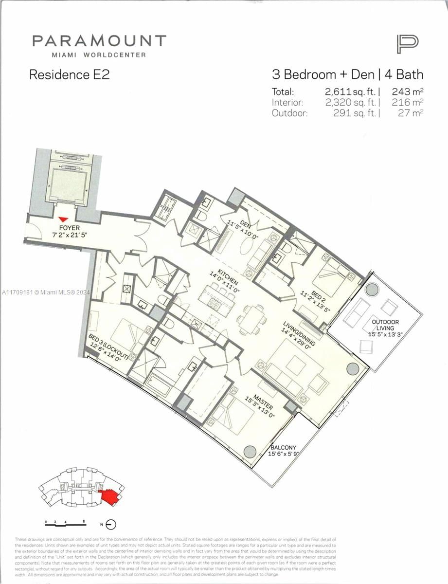 Real estate property located at 851 1st Ave #1212, Miami-dade, Paramount Miami Worldcent, Miami, FL