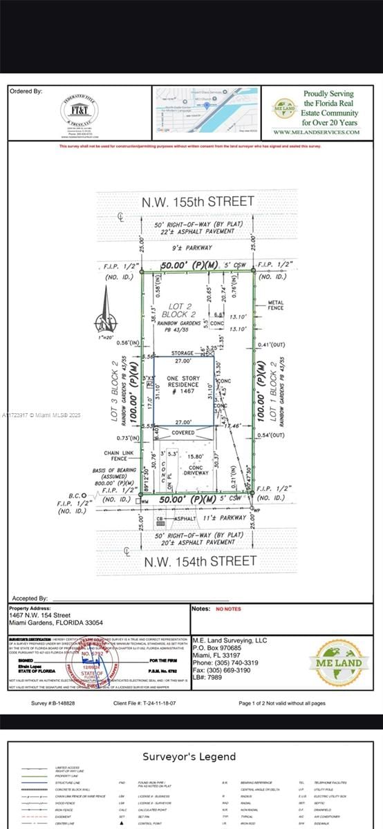 Real estate property located at 1467 154th St, Miami-dade, Rainbow Gardens, Miami Gardens, FL