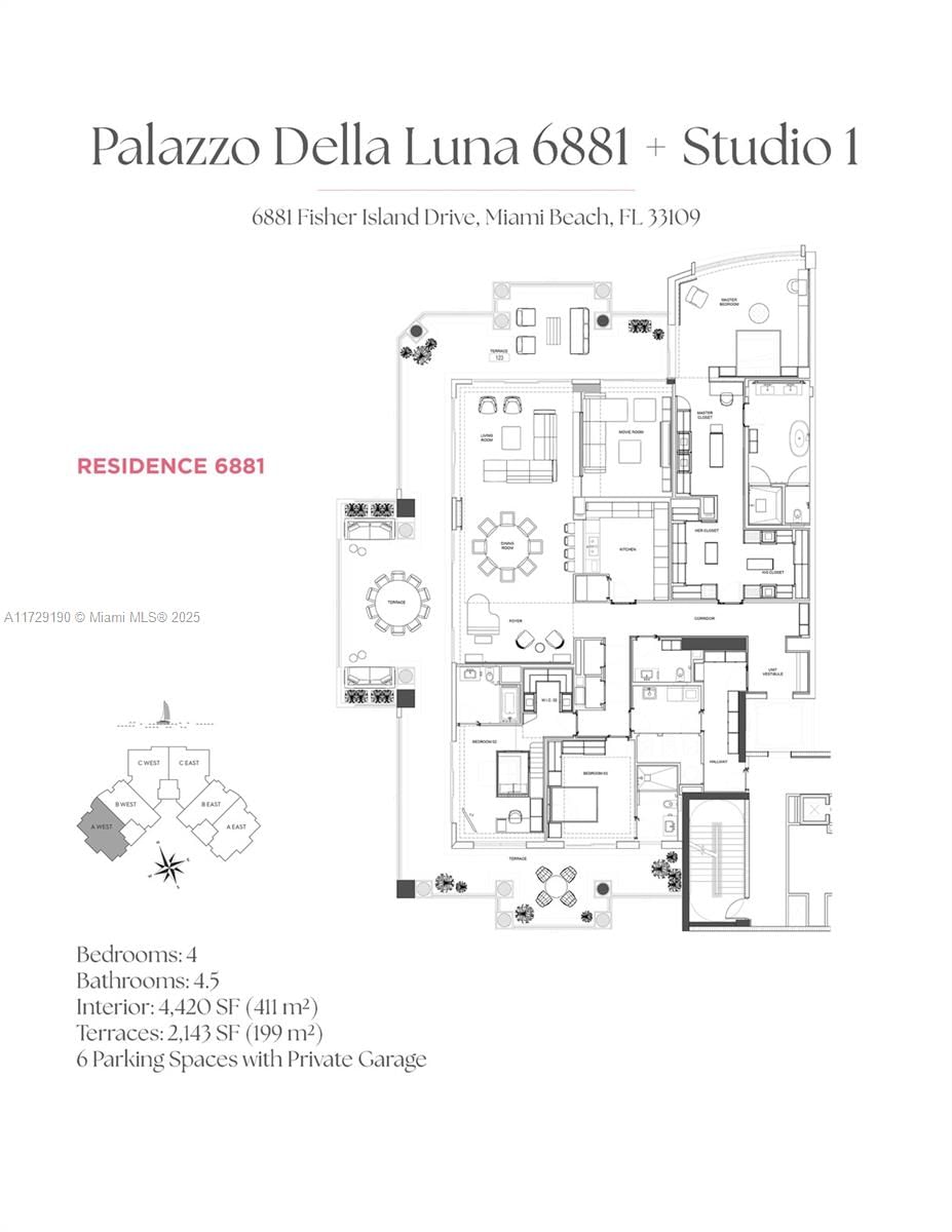 Real estate property located at 6800 Fisher Island Dr #6881, Miami-dade, Palazzo Del Sol/della Lun, Miami Beach, FL
