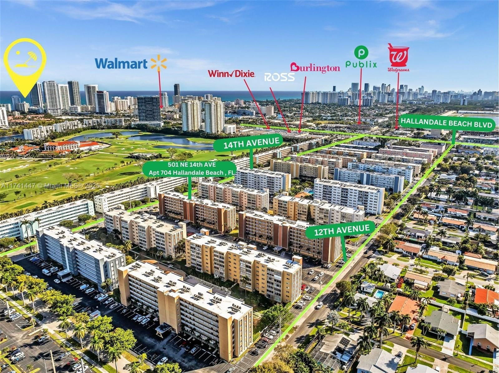 Real estate property located at 501 14th Ave #704, Broward, Meadowbrook Condo Apts Bl, Hallandale Beach, FL