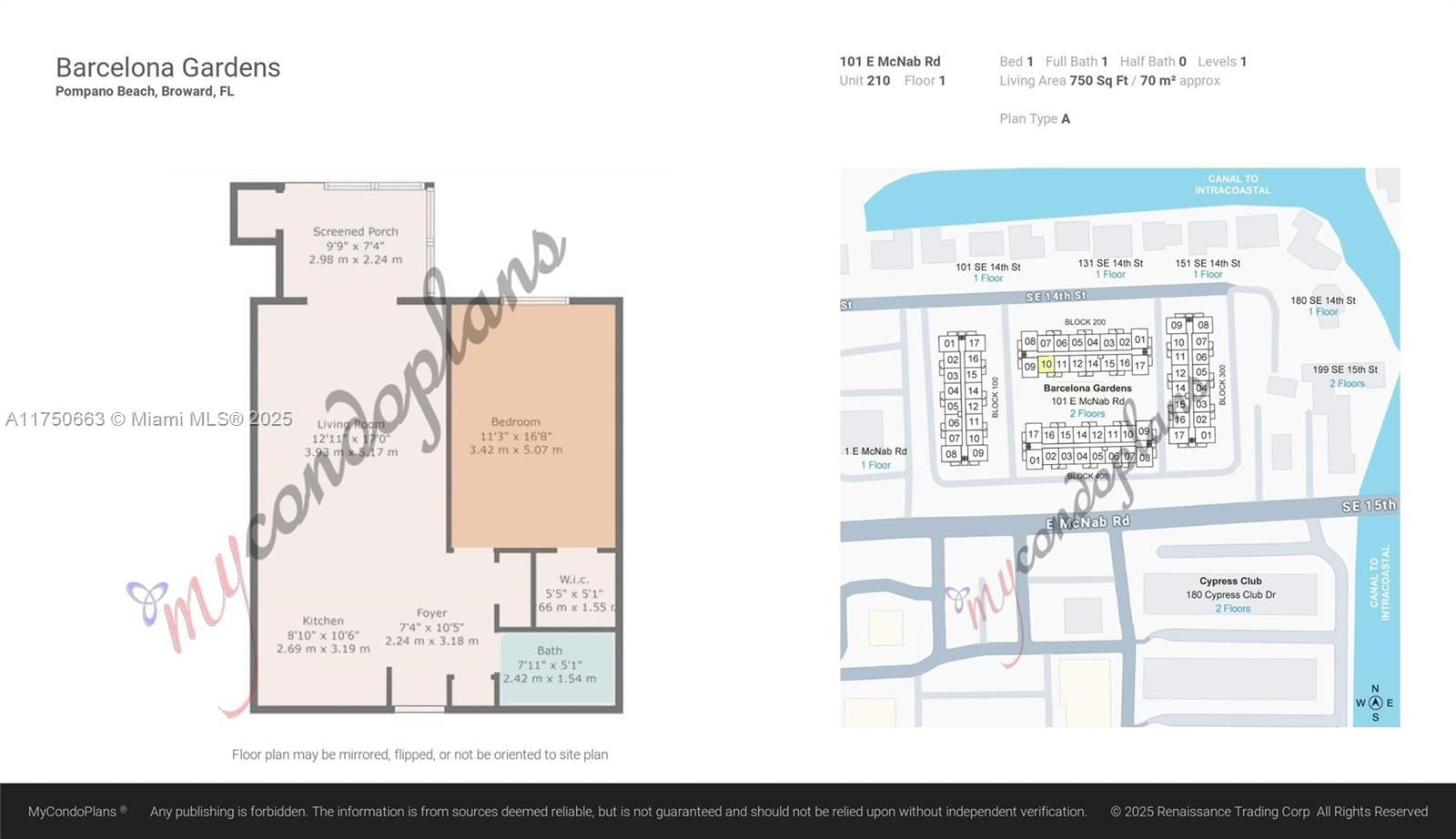 Real estate property located at 101 Mcnab Rd #210, Broward, Barcelona Gardens Condo B, Pompano Beach, FL