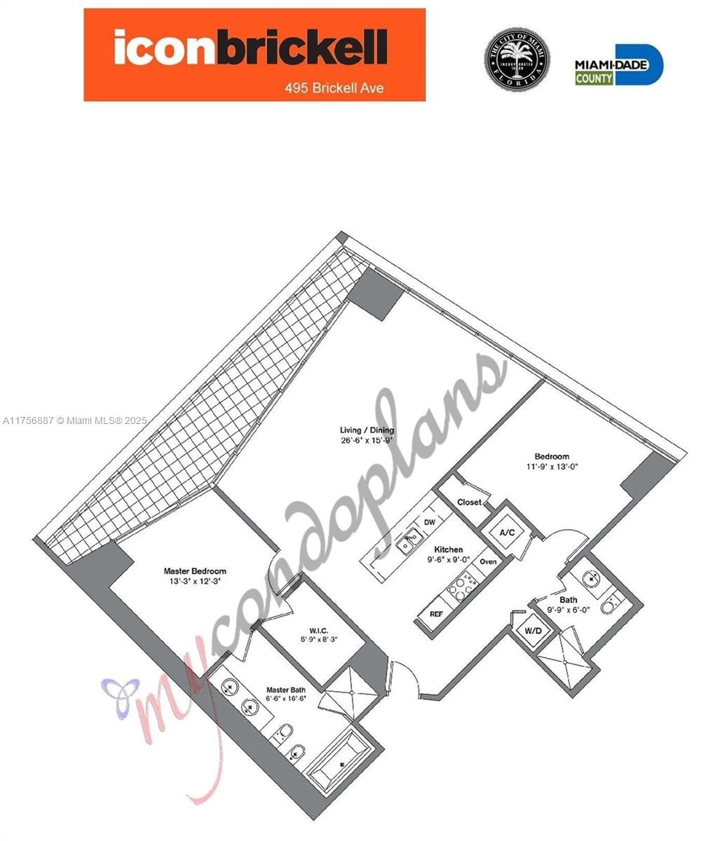 Real estate property located at 465 Brickell Ave #1002, Miami-dade, Icon Brickell Condo No 1, Miami, FL