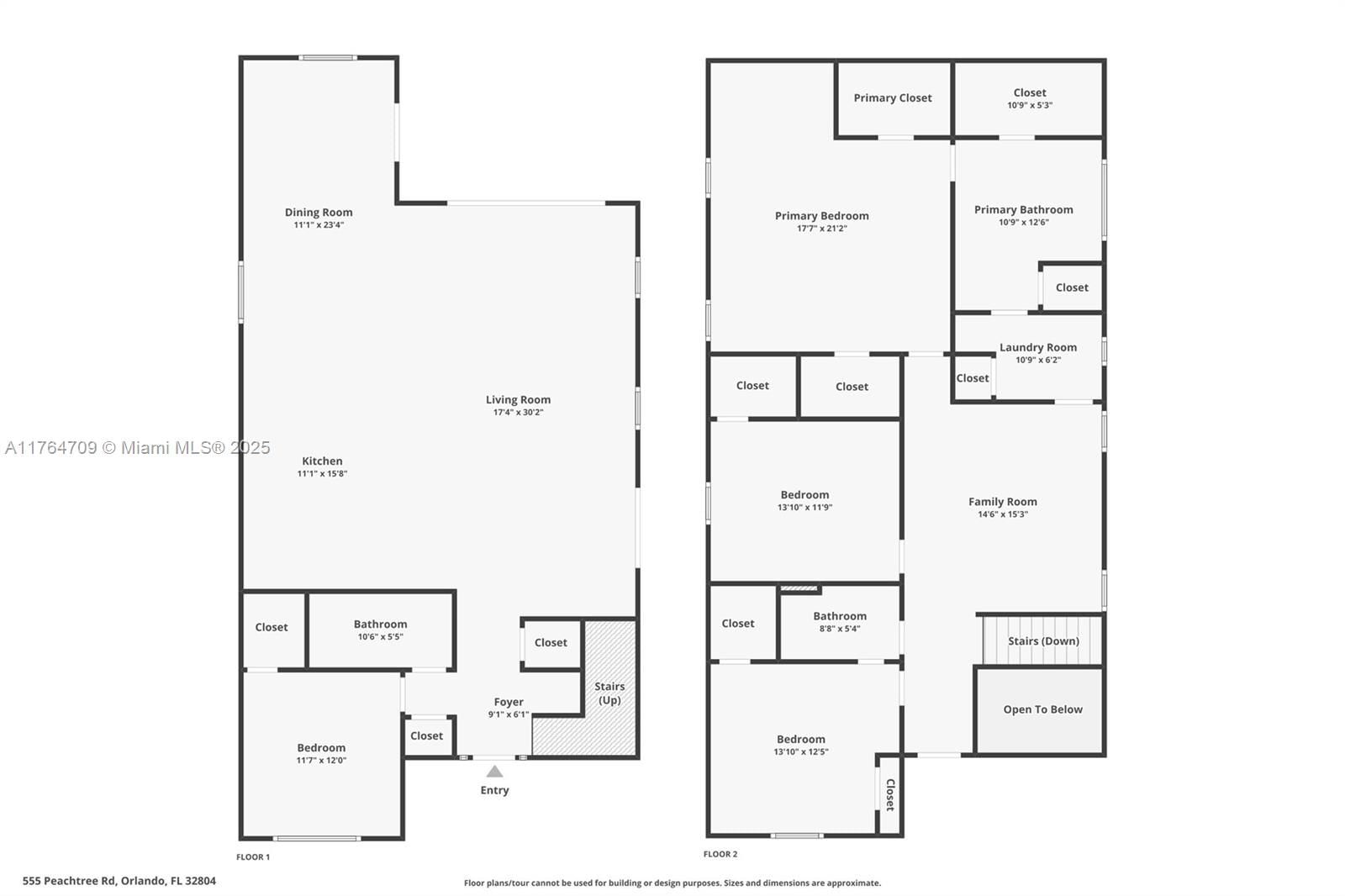 Real estate property located at 555 Peachtree Rd, Orange, Rowe C W Sub, Orlando, FL