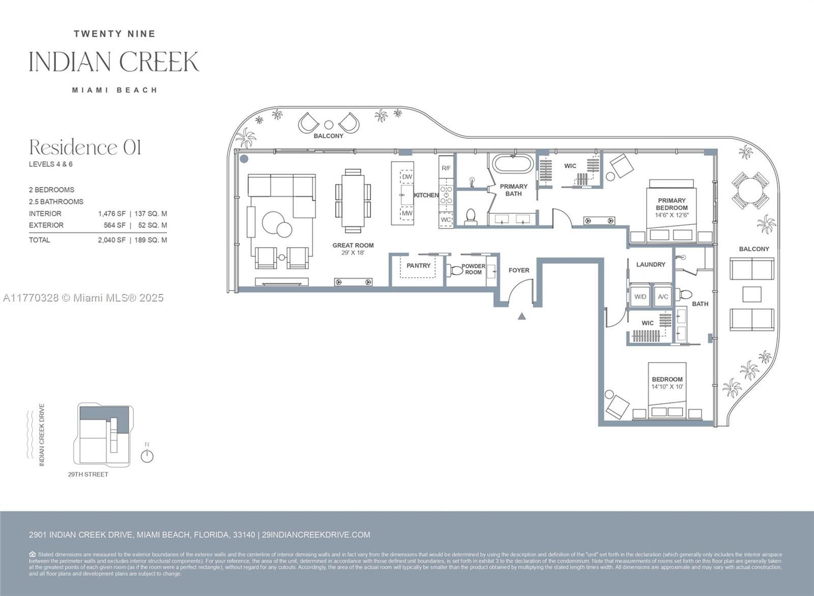 Real estate property located at 2901 Indian Creek #401, Miami-dade, Miami Beach Improv Co, Miami Beach, FL