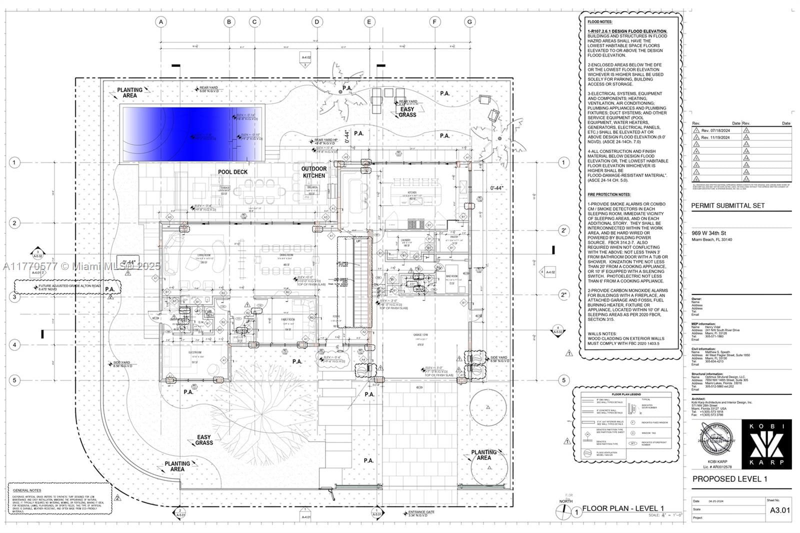 Real estate property located at 969 34th St, Miami-dade, Garden Sub Amd Pl, Miami Beach, FL