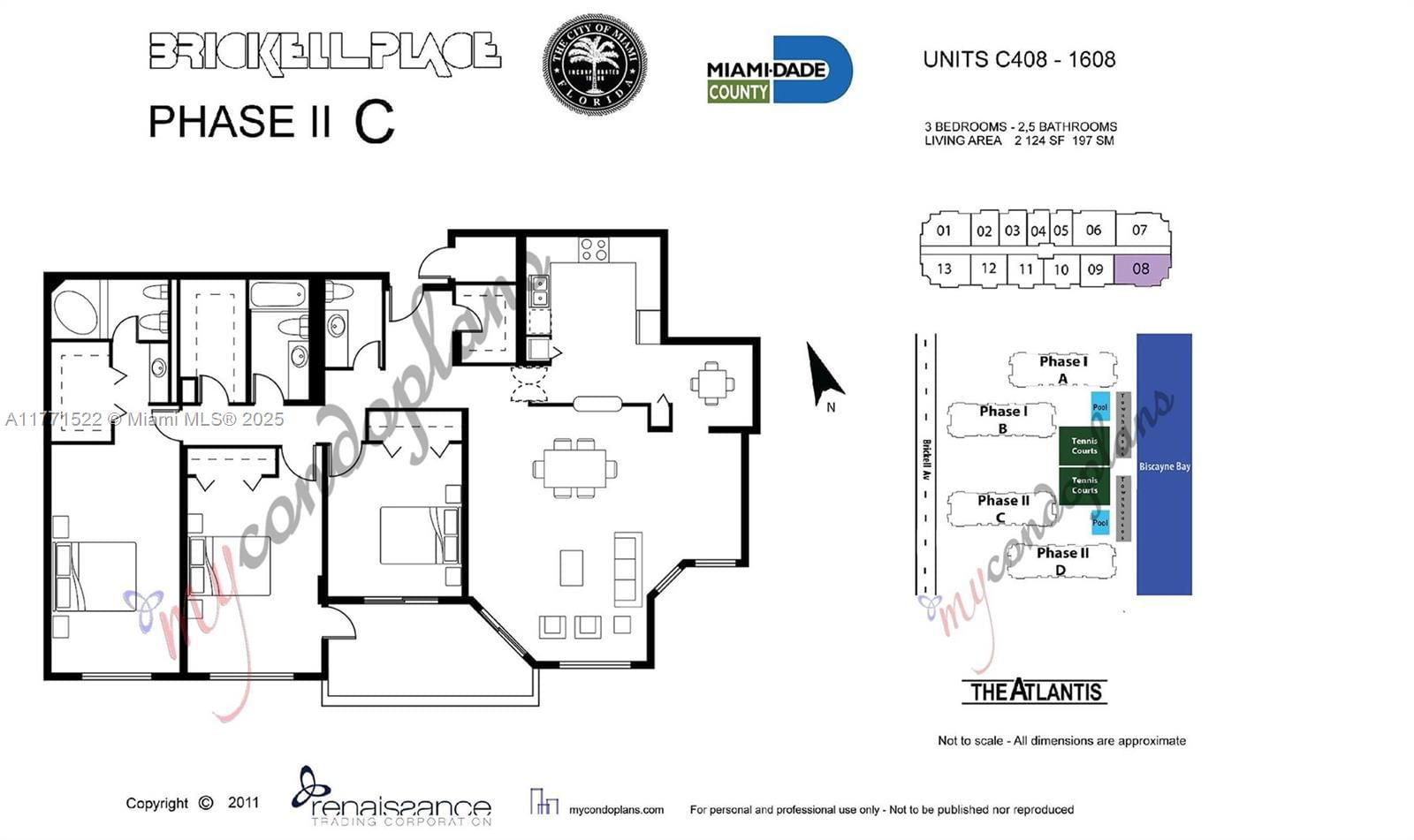 Real estate property located at 1915 Brickell Ave C408, Miami-dade, Brickell Place Phase Ii C, Miami, FL
