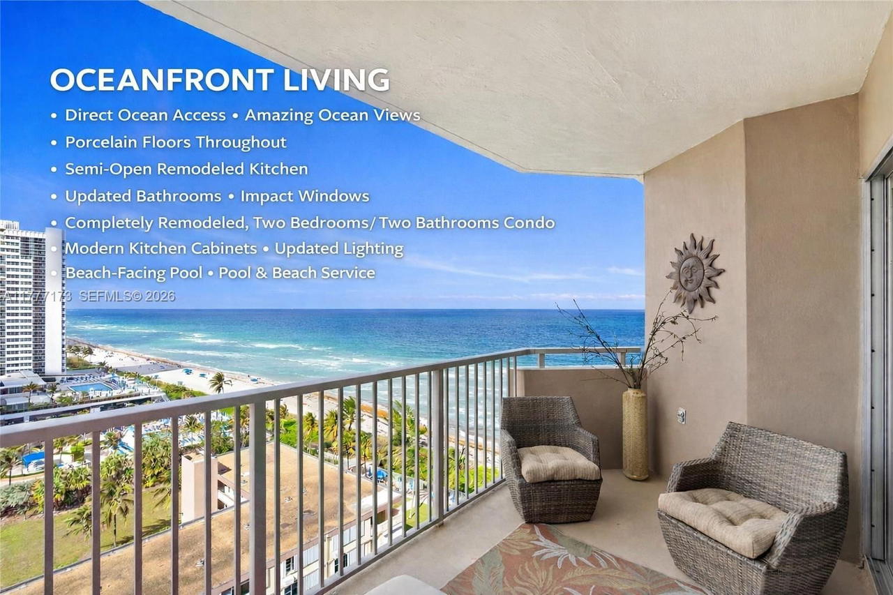 Real estate property located at 1950 Ocean Dr #12H, Broward, Hemispheres Condo, Hallandale Beach, FL
