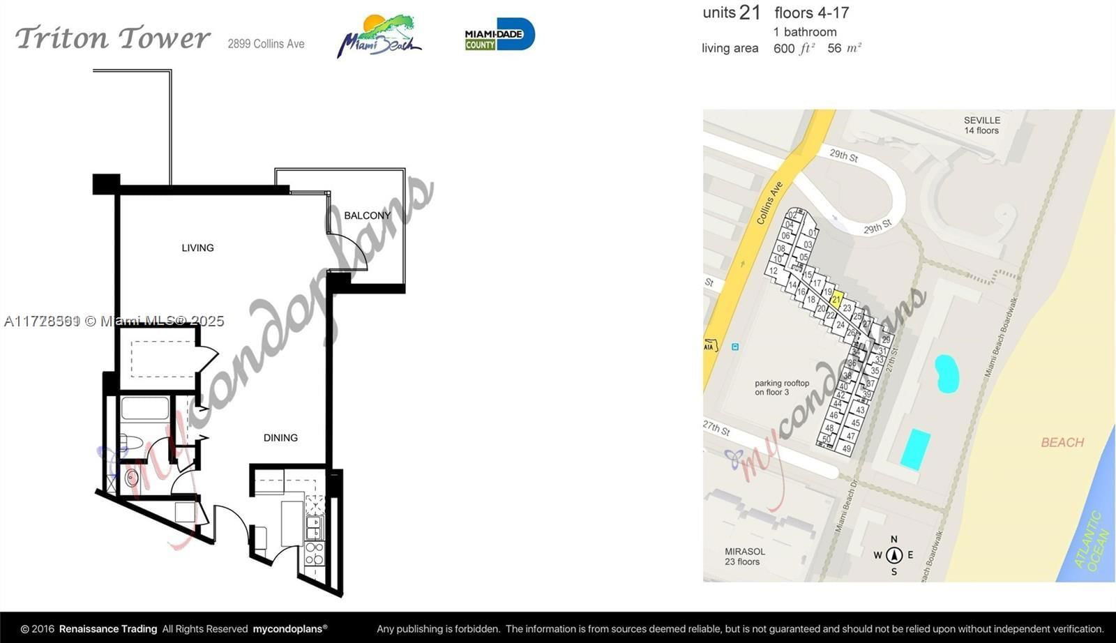 Real estate property located at 2899 Collins Ave #521, Miami-dade, Triton Tower Condo, Miami Beach, FL