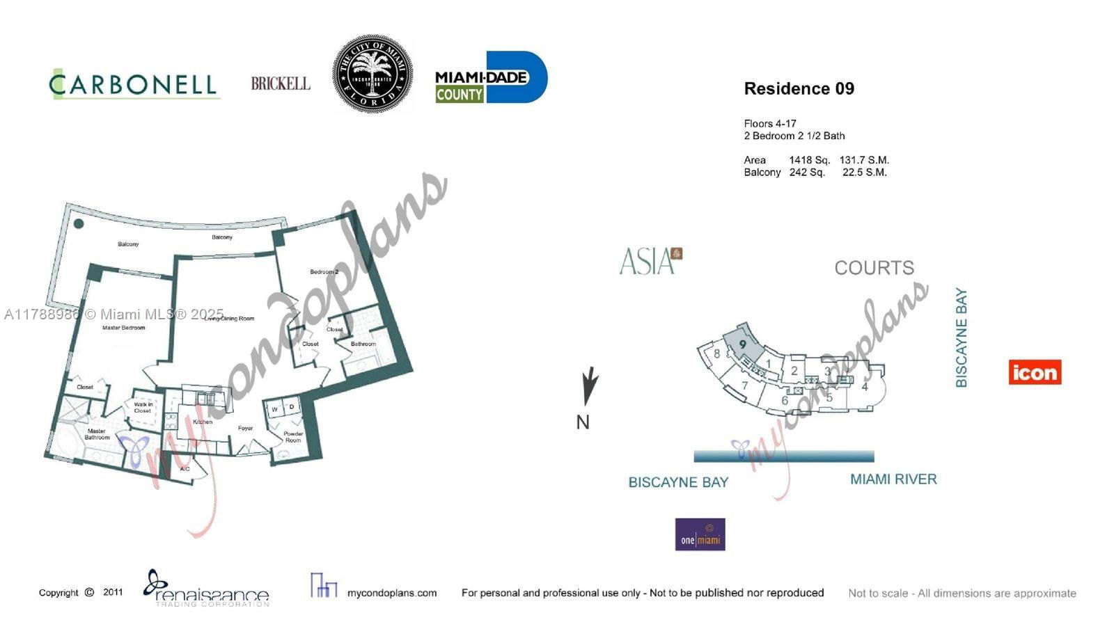 Real estate property located at 901 Brickell Key Blvd #1009, Miami-dade, Carbonell Condo, Miami, FL