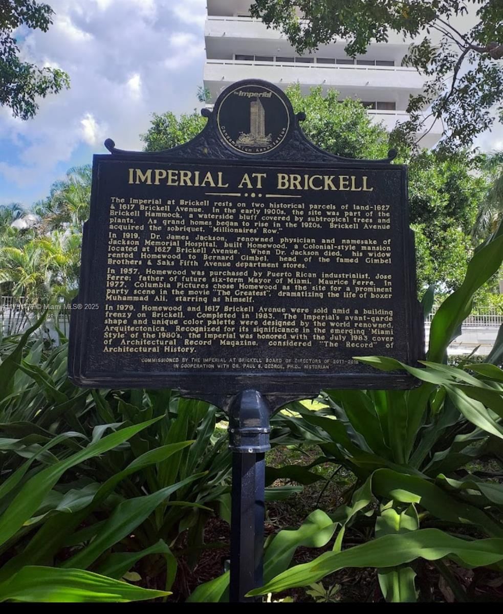Real estate property located at 1627 Brickell Ave #2005, Miami-dade, Imperial At Brickell Cond, Miami, FL