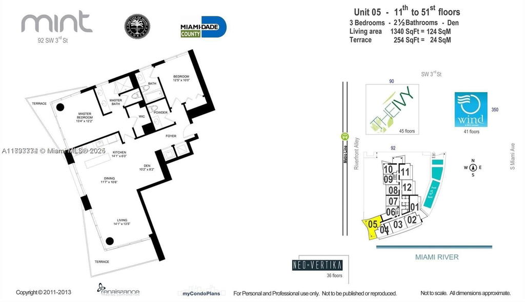 Real estate property located at 92 3rd St #1105, Miami-dade, Mint Condo, Miami, FL