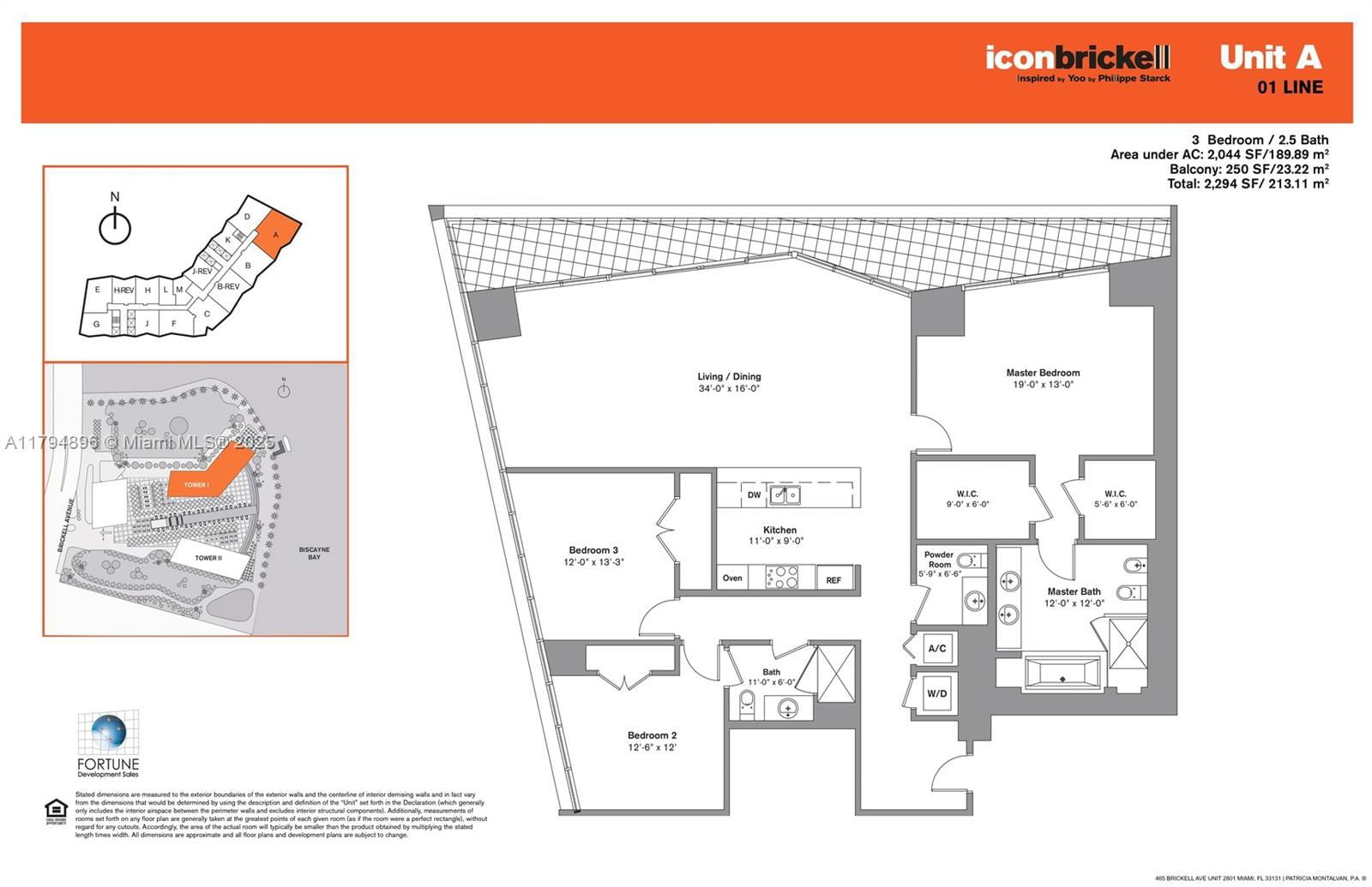 Real estate property located at 465 Brickell Ave #2801, Miami-dade, Iconbrickell Condo No 1, Miami, FL