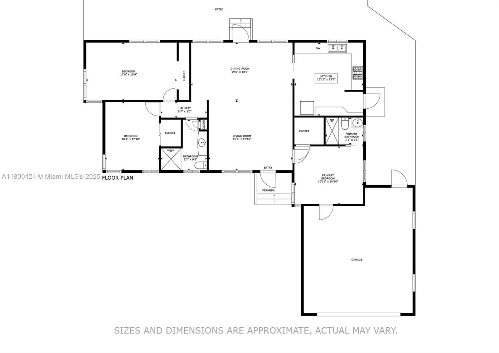 Real estate property located at 94 17th St, Miami-dade, Downer Palms Div No 1, Homestead, FL