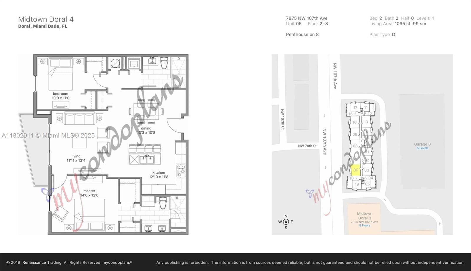 Real estate property located at 7875 107th Ave #306, Miami-dade, Midtown Doral Condo 4, Doral, FL
