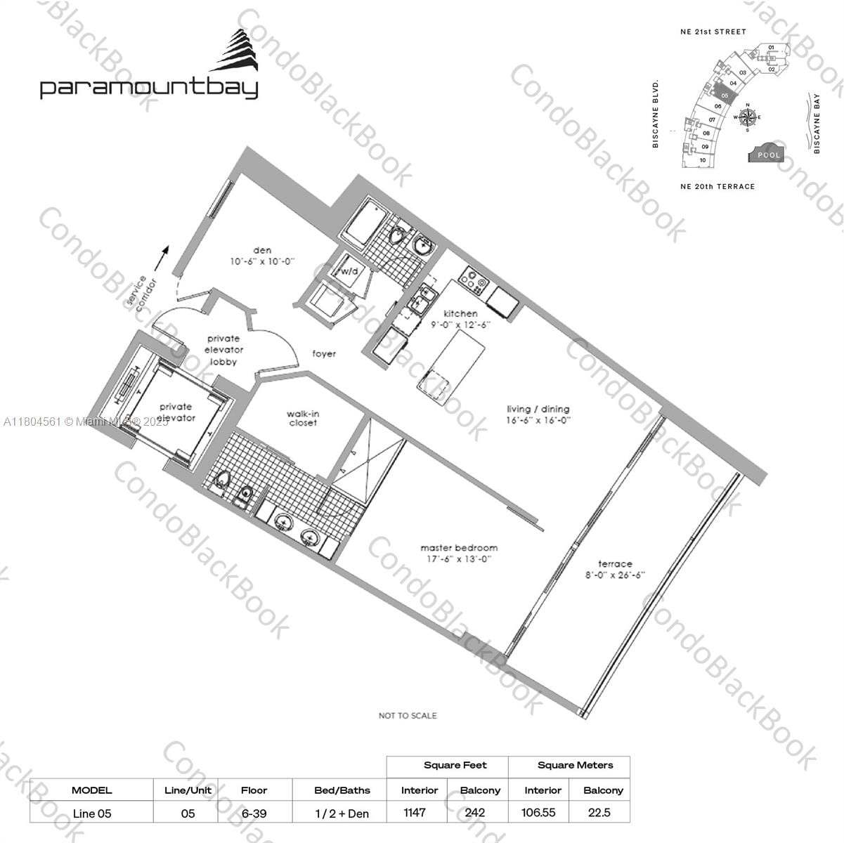 Real estate property located at 2020 Bayshore Dr #3105, Miami-dade, Paramount Bay Condo, Miami, FL