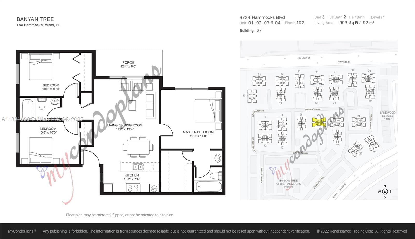 Real estate property located at 9728 Hammocks Blvd #0, Miami-dade, Banyan Tree Five Condo, Miami, FL
