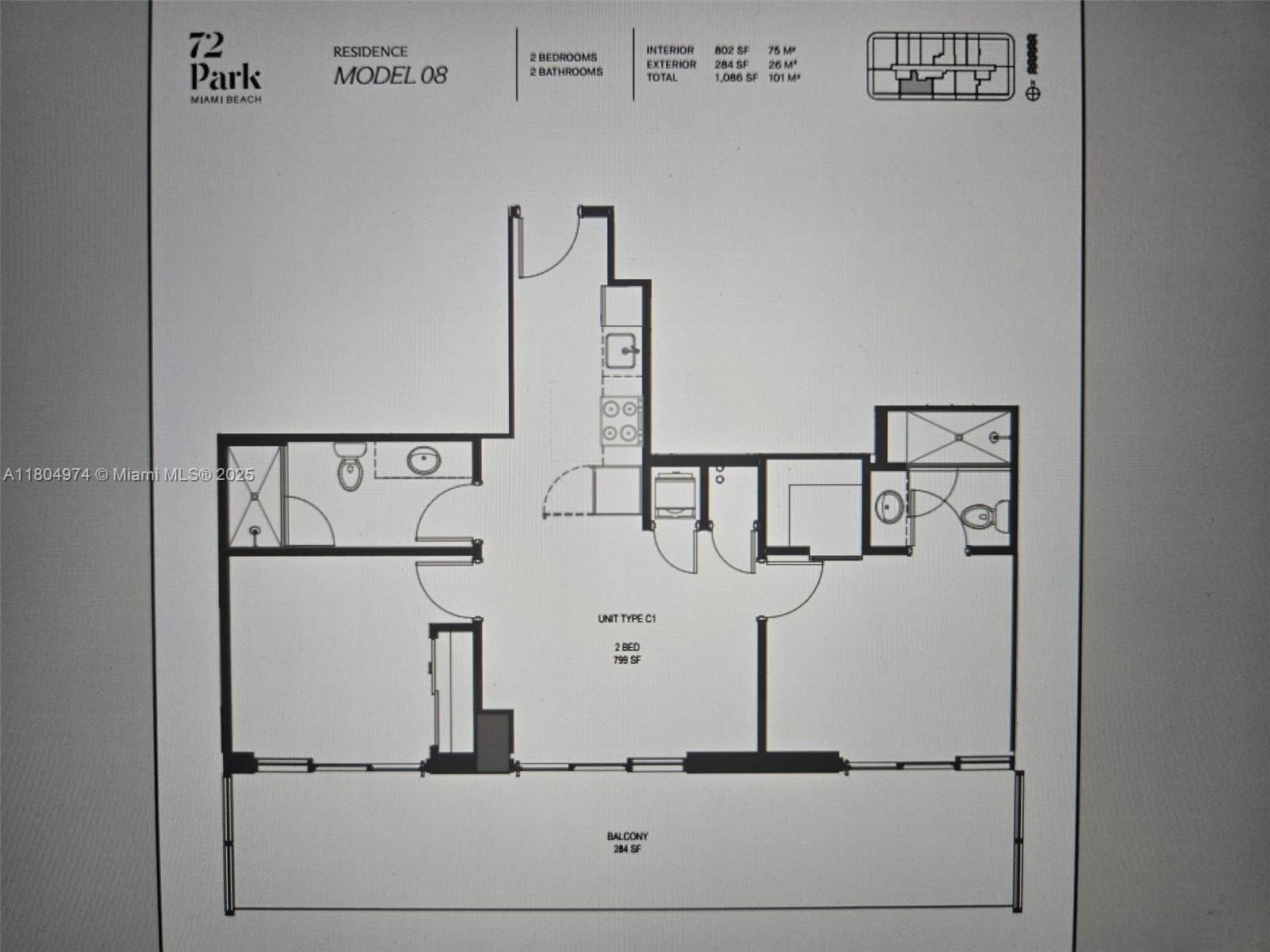 Real estate property located at 580 72nd st #808, Miami-dade, 72 Park Condo, Miami Beach, FL