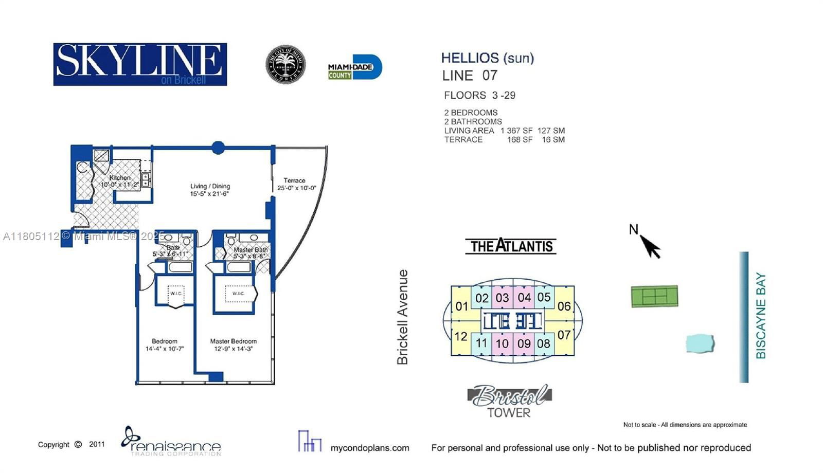 Real estate property located at 2101 Brickell Ave #807, Miami-dade, Skyline On Brickell Condo, Miami, FL