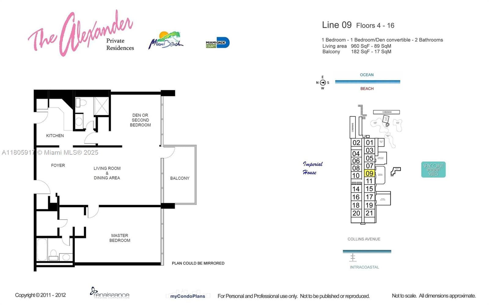 Real estate property located at 5225 Collins Ave #1409, Miami-dade, The Alexander Condo, Miami Beach, FL