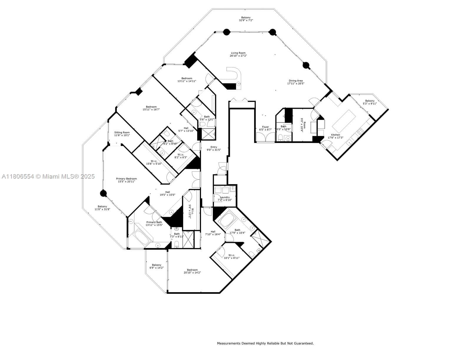 Real estate property located at 2000 Island Blvd #806, Miami-dade, 2000 Isl Blvd Williams Is, Aventura, FL