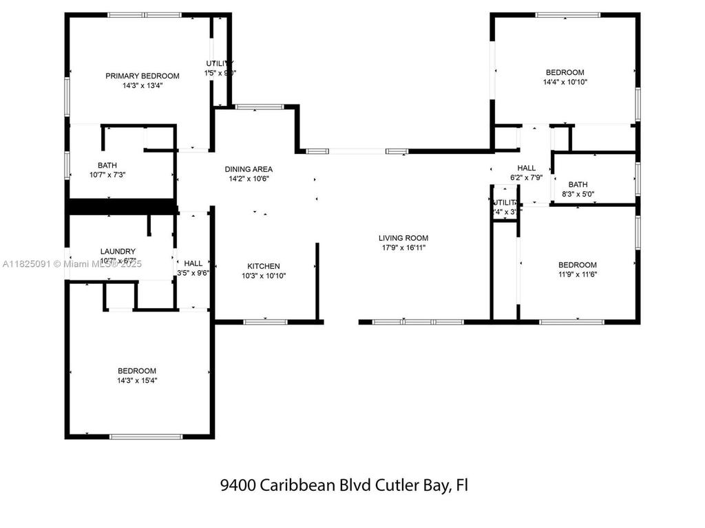 Real estate property located at 9400 Caribbean Blvd, Miami-dade, Pine Tree Manor Sec 1, Cutler Bay, FL