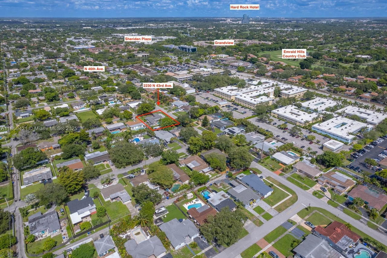 Real estate property located at 2221 43rd Ave, Broward, Hollywood Hills, Hollywood, FL