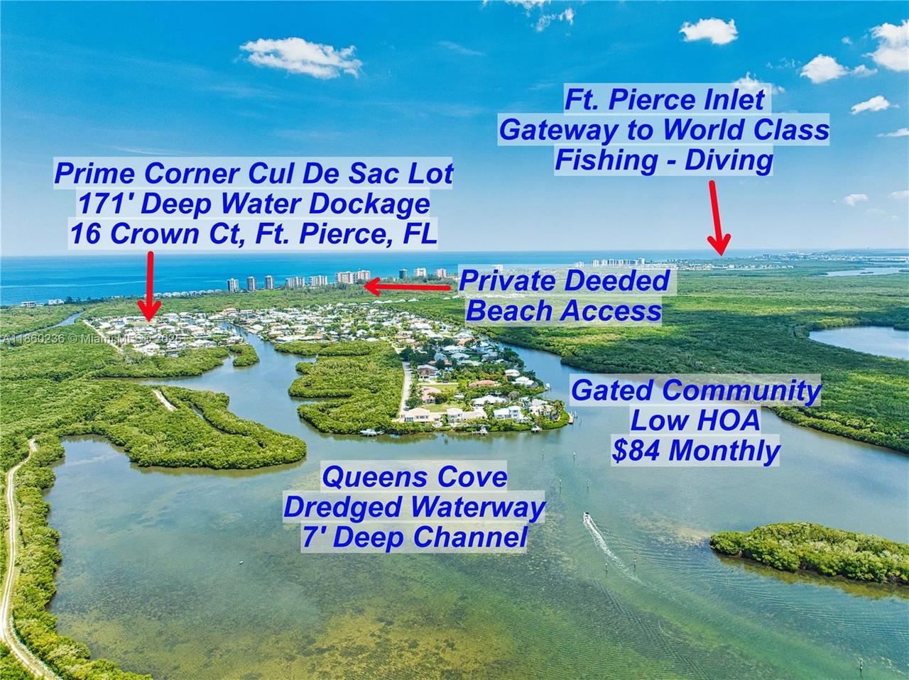 Real estate property located at 16 Crown Ct, St Lucie, Queen's Cove Unit 1, Fort Pierce, FL