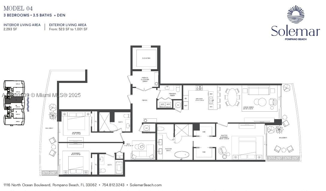 Real estate property located at 1116 Ocean Blvd #1404, Broward, Solemar Beach Condo, Pompano Beach, FL