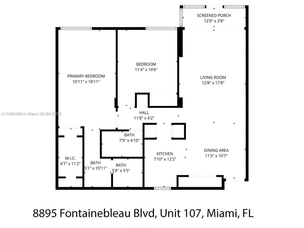 Real estate property located at 8895 Fontainebleau Blvd #107, Miami-dade, Pineside Condo No 1, Miami, FL