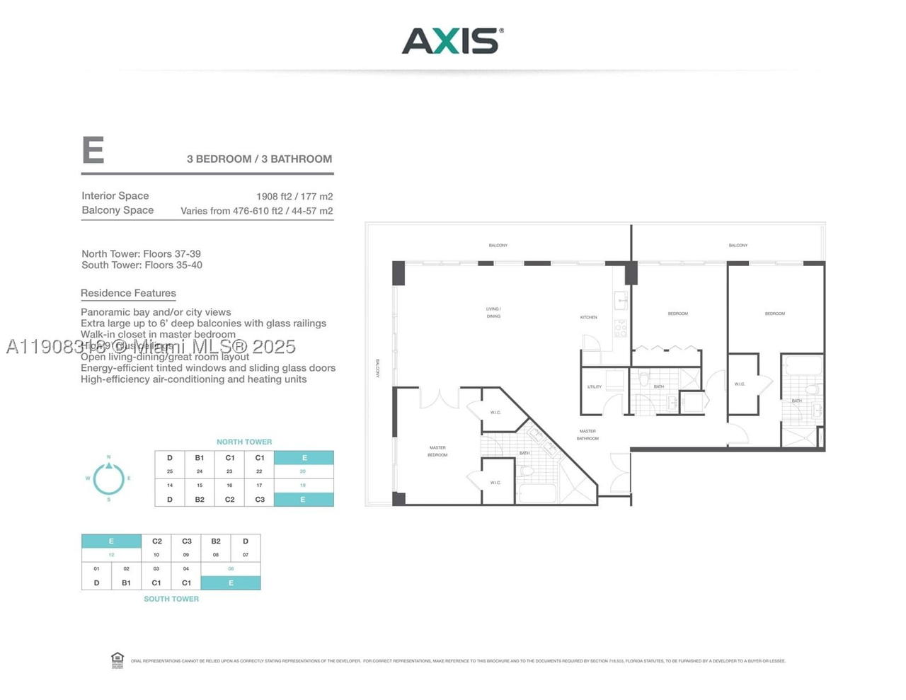 Real estate property located at 79 12th St #4012-S, Miami-dade, Axis On Brickell Cond, Miami, FL