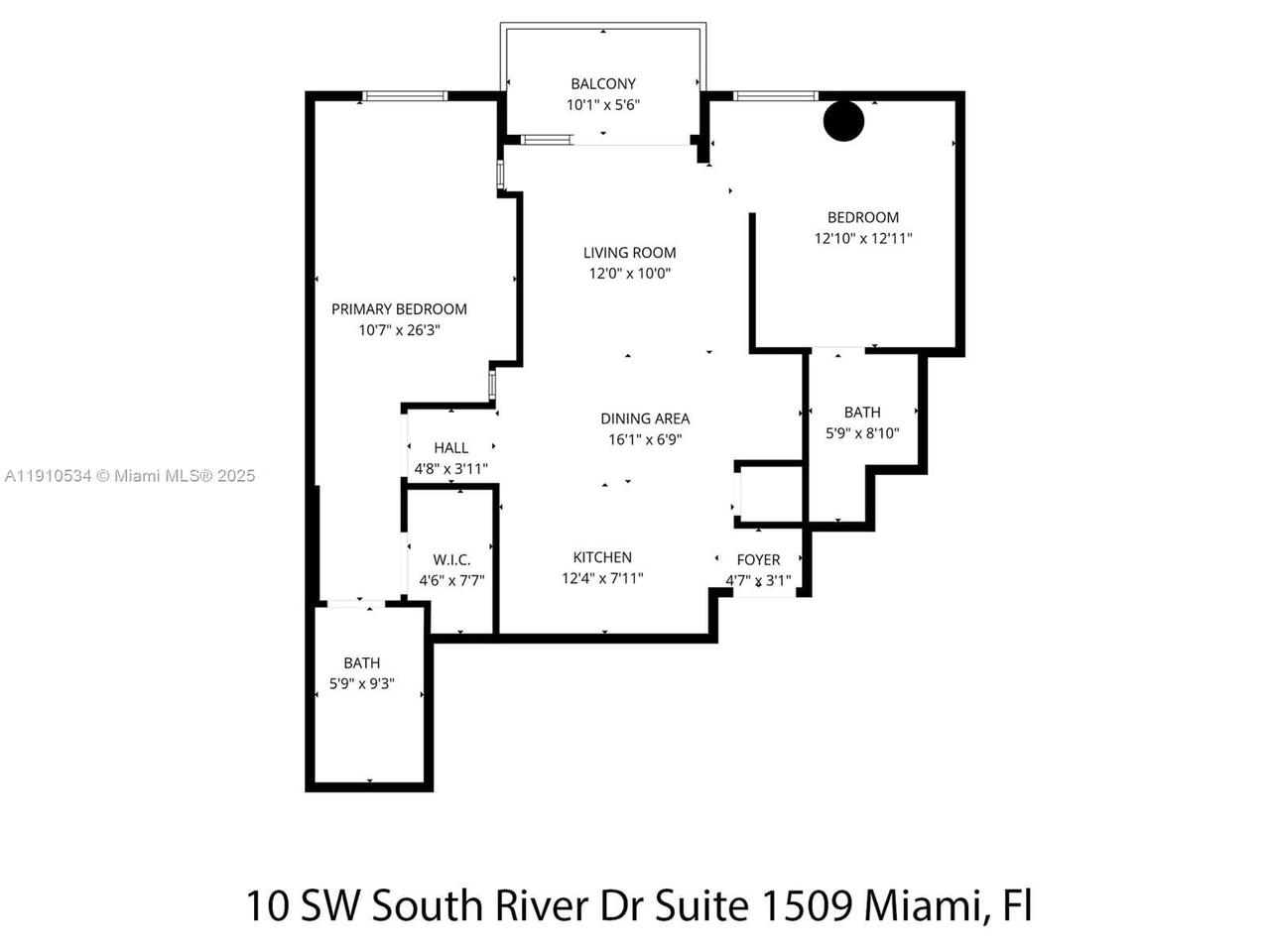 Real estate property located at 10 South River Dr #1509, Miami-dade, Neo Lofts, Miami, FL