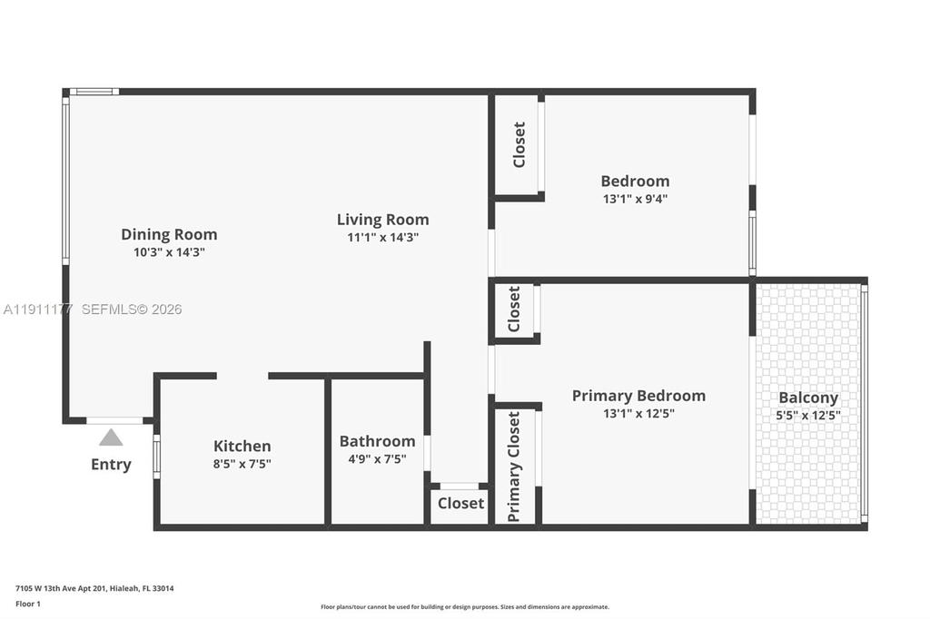 Real estate property located at 7105 13th Ave #201, Miami-dade, Regency Cove Condo, Hialeah, FL