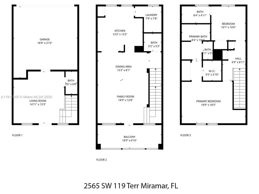 Real estate property located at 2565 119th Ter, Broward, Miramar Residential Plat, Miramar, FL