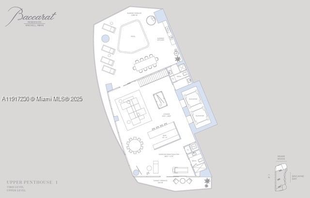 Real estate property located at 99 5th St UPH7201, Miami-dade, Baccarat Residences, Miami, FL
