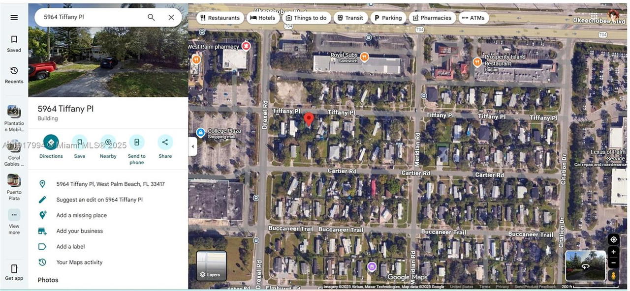 Real estate property located at 5964 Tiffany Pl, Palm Beach, Plantation Manor Estates, West Palm Beach, FL
