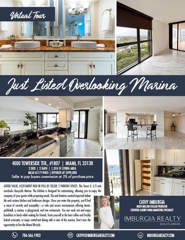 Real estate property located at 4000 Towerside Ter #1807, Miami-dade, The Towers Of Quayside Co, Miami, FL