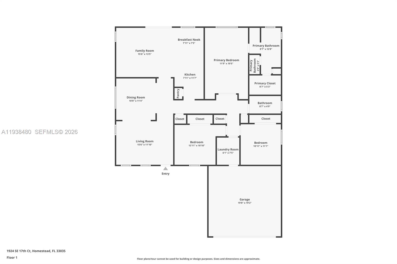 Real estate property located at 1924 17th Ct, Miami-dade, Shores At Keys Gate, Homestead, FL