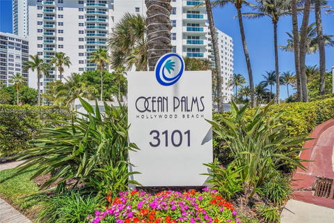 Real estate property located at 3101 Ocean Dr #2601, Broward, Ocean Palms Condo, Hollywood, FL