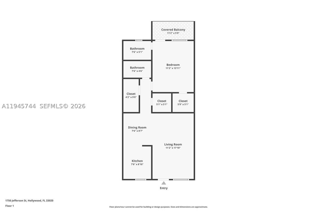 Real estate property located at 1750 Jefferson St #510, Broward, Winter Haven Towers Condo, Hollywood, FL