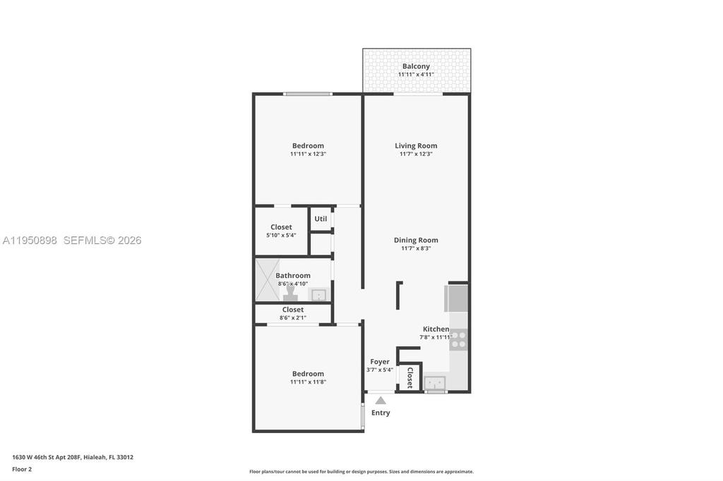 Real estate property located at 1630 46th St #208F, Miami-dade, Silver Spring Tower Condo, Hialeah, FL