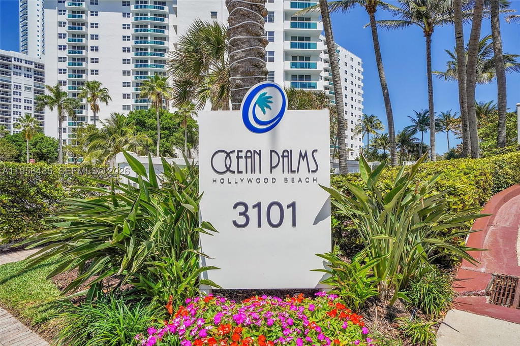 Real estate property located at 3101 OCEAN #1802, Broward, Ocean Palms Condo, Hollywood, FL