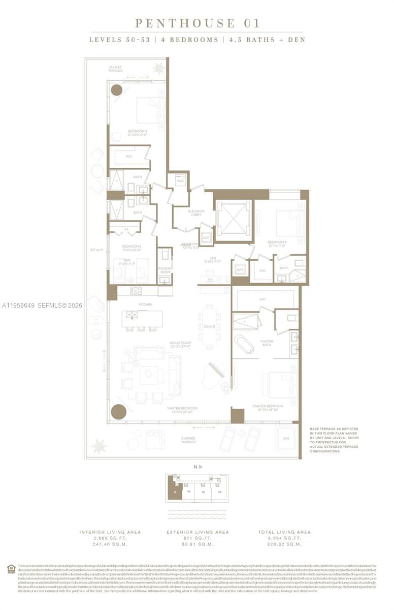 Real estate property located at 480 31st St PH5101, Miami-dade, Gran Paraiso Condo, Miami, FL