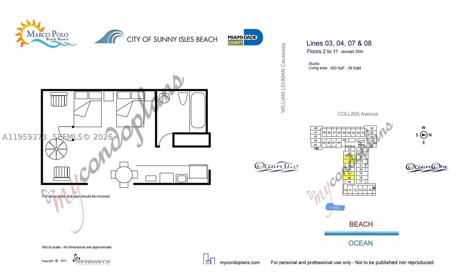 Real estate property located at 19201 Collins Ave #707, Miami-dade, The Aventura Beach Club C, Sunny Isles Beach, FL