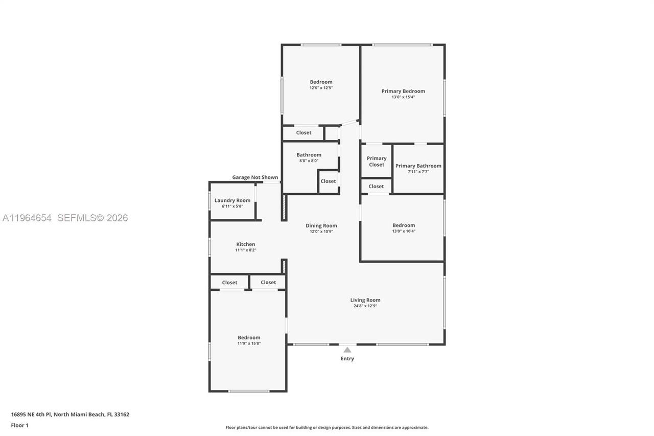 Real estate property located at 16895 4th Pl, Miami-dade, Seaboard Park, North Miami Beach, FL