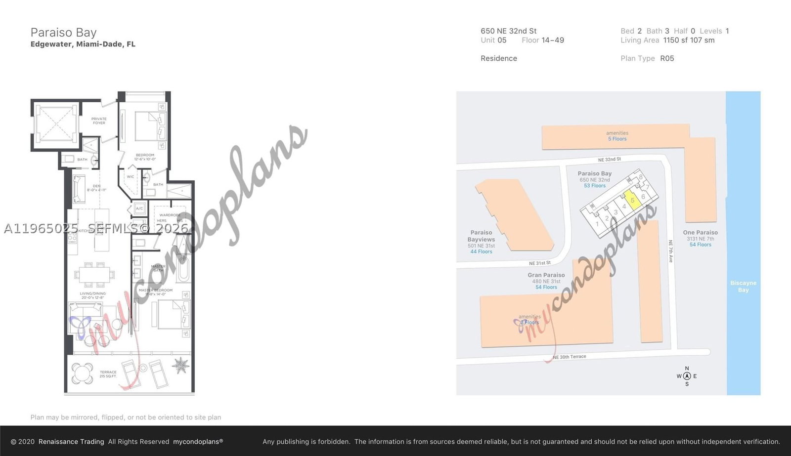 Real estate property located at 650 32nd St #2105, Miami-dade, Paraiso Bay Condo, Miami, FL