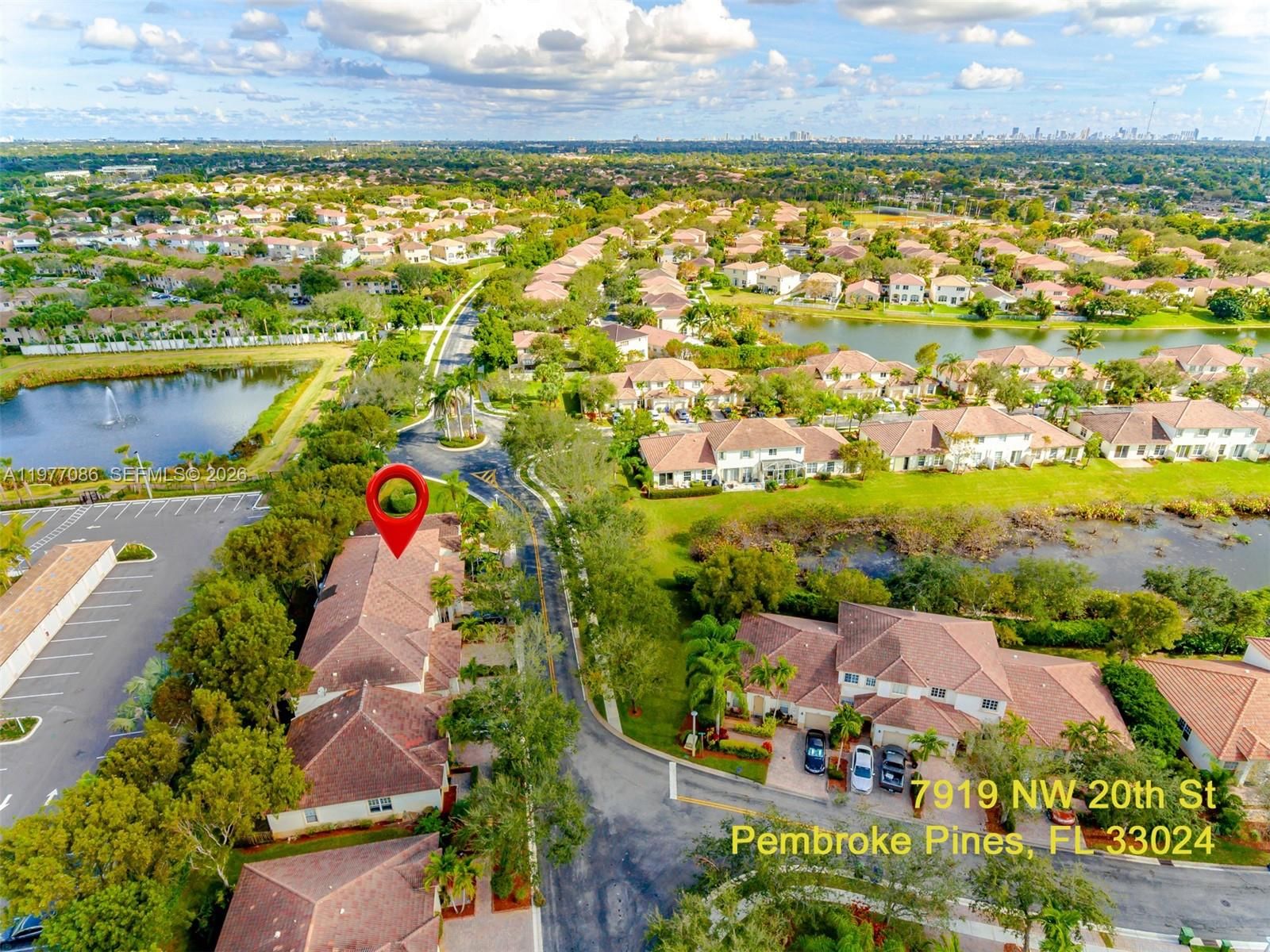 Real estate property located at 7919 20th St, Broward, Walnut Creek Townhomes, Pembroke Pines, FL
