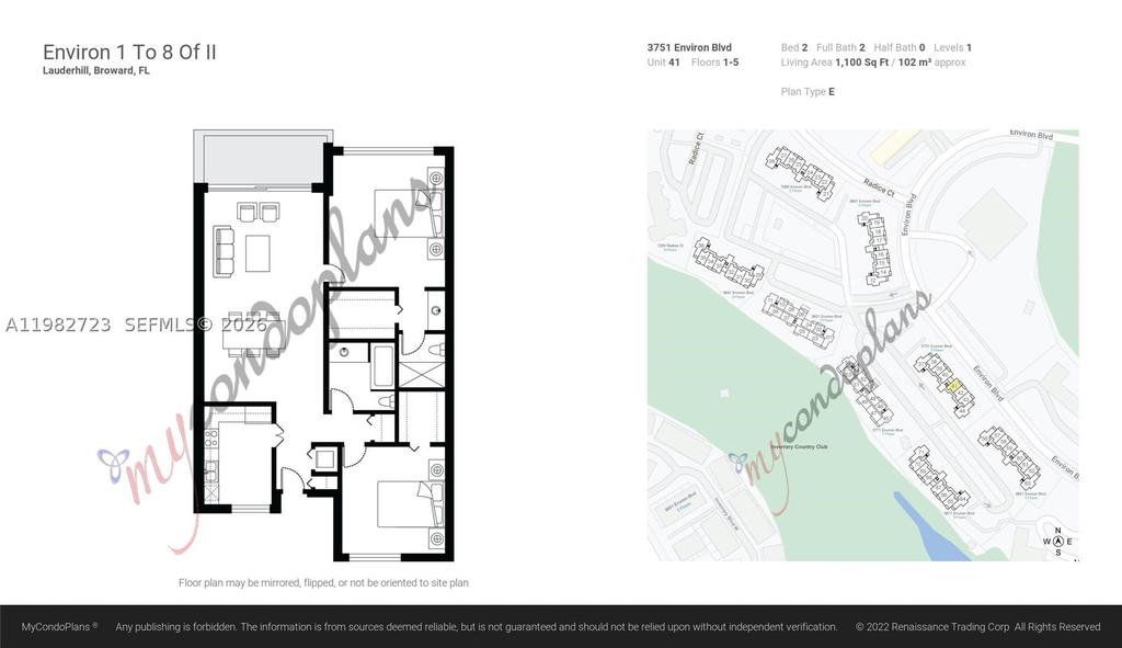 Real estate property located at 3751 Environ Blvd #141, Broward, Condominium 5 Of Environ, Lauderhill, FL