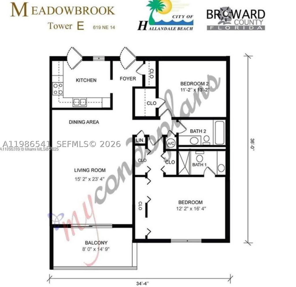 Real estate property located at 620 12th Ave #101, Broward, Meadowbrook Towers Condo, Hallandale Beach, FL